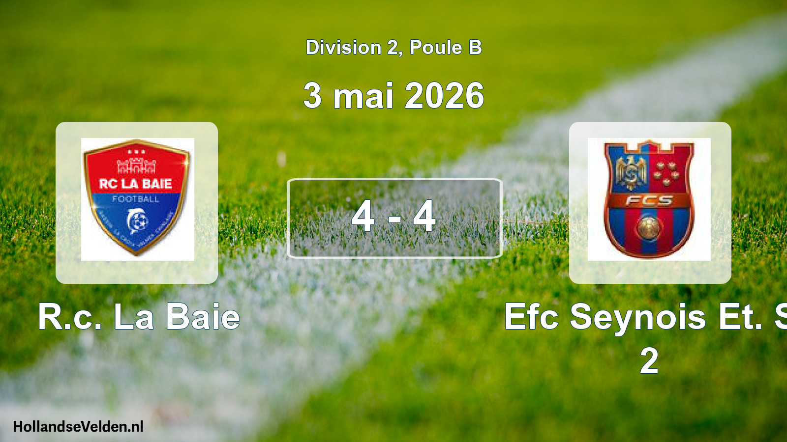 Total number of matches played: R.c. La Baie - Efc Seynois Et. S 2 4 - 4 (3 May 2026)