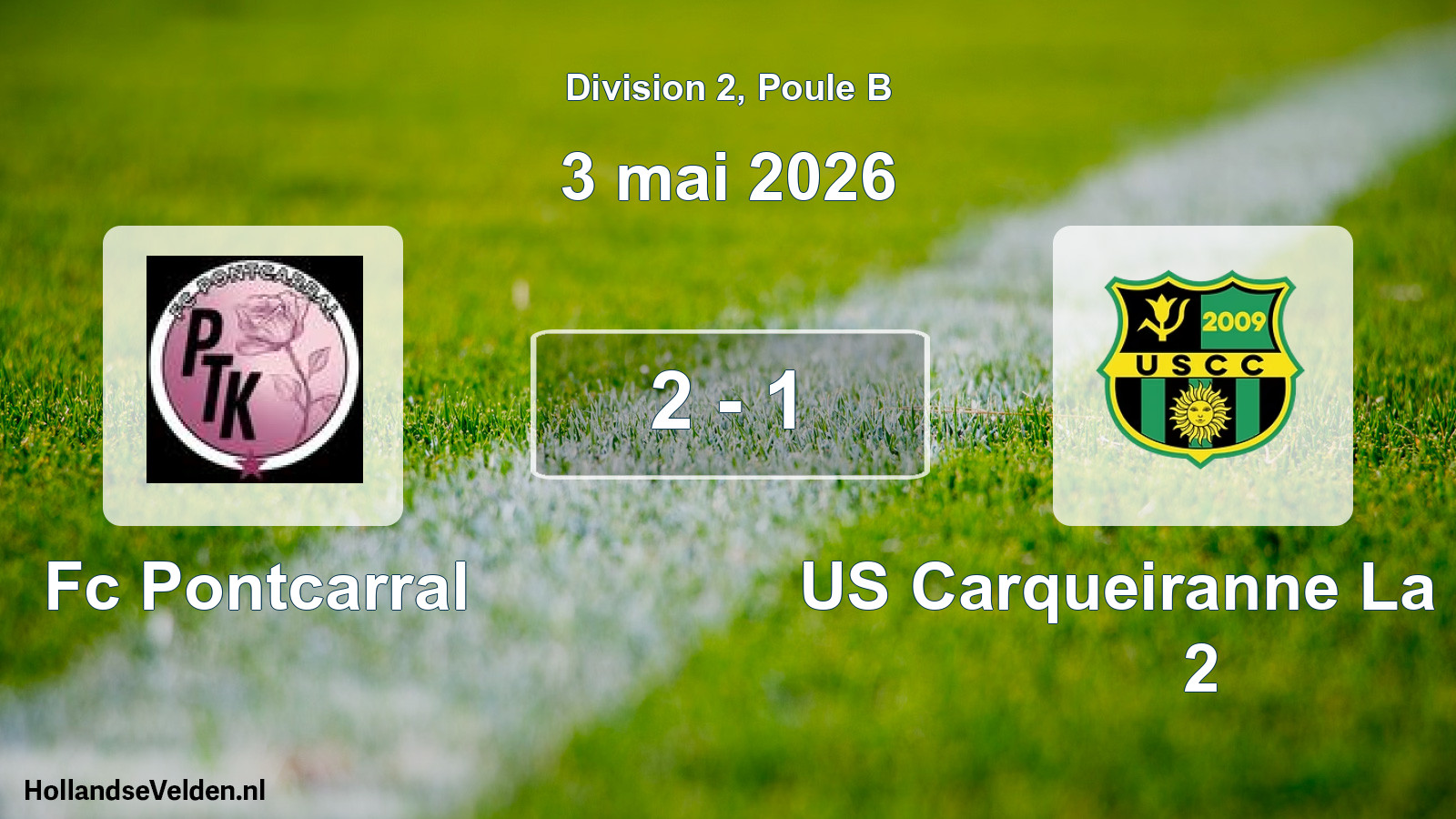 Total number of matches played: Fc Pontcarral - US Carqueiranne La Crau 2 2 - 1 (3 May 2026)