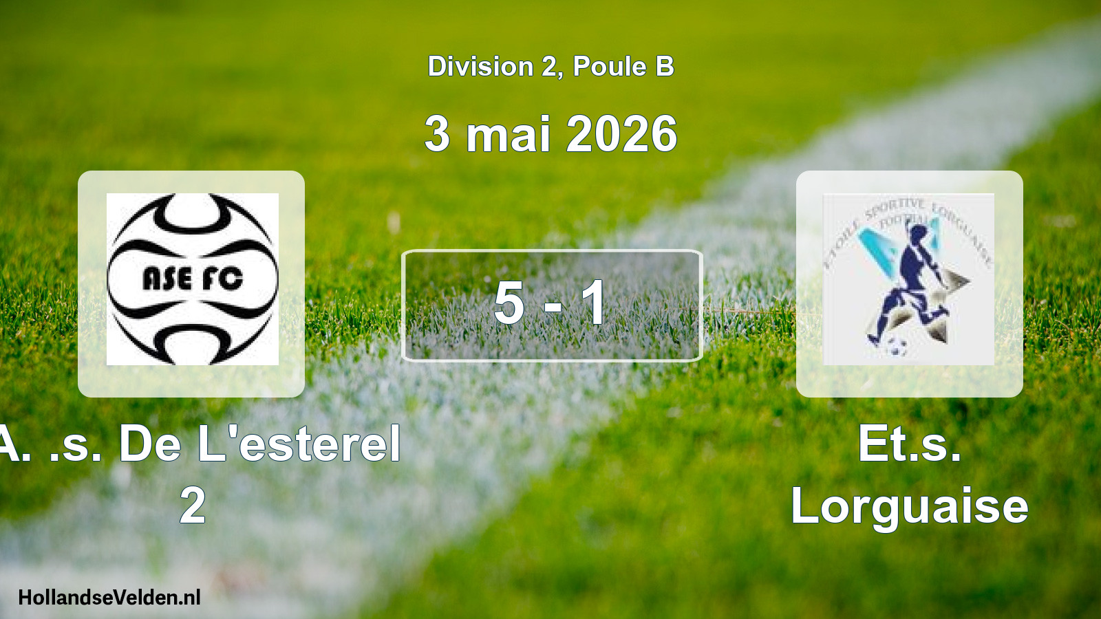 Match joué: A. .s. De L'esterel 2 - Et.s. Lorguaise 5 - 1 (3 mai 2026)