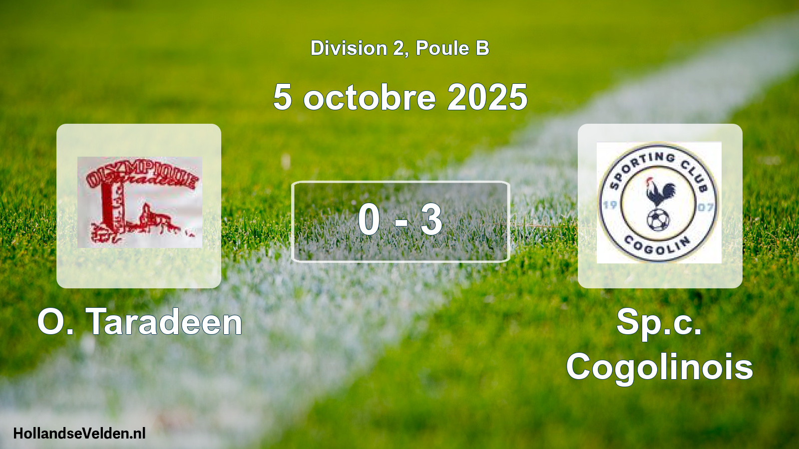 Match joué: O. Taradeen - Sp.c. Cogolinois 0 - 3 (5 octobre 2025)