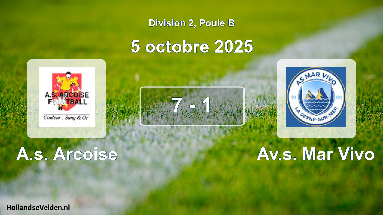 Total number of matches played: A.s. Arcoise - Av.s. Mar Vivo 7 - 1 (5 October 2025)
