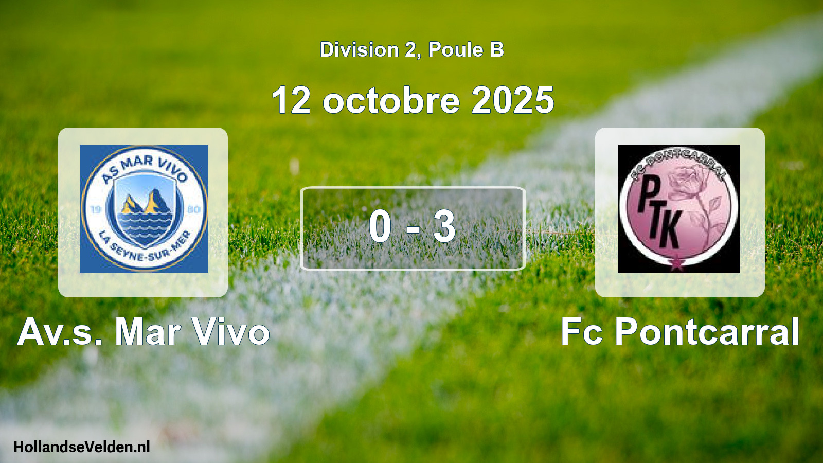 Total number of matches played: Av.s. Mar Vivo - Fc Pontcarral 0 - 3 (12 October 2025)