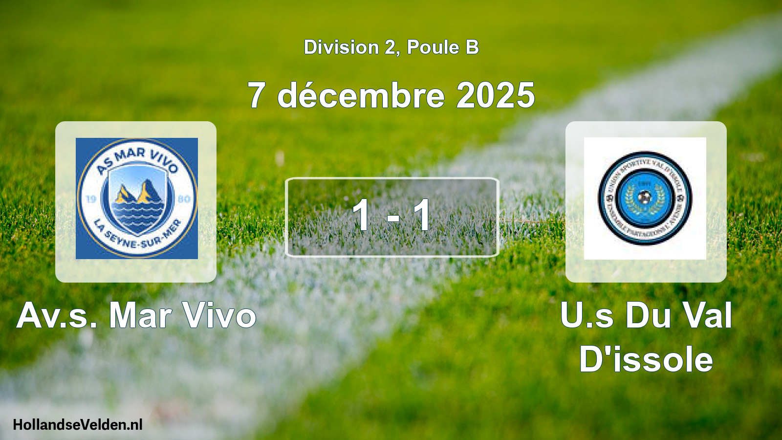 Total number of matches played: Av.s. Mar Vivo - U.s Du Val D'issole 1 - 1 (7 December 2025)
