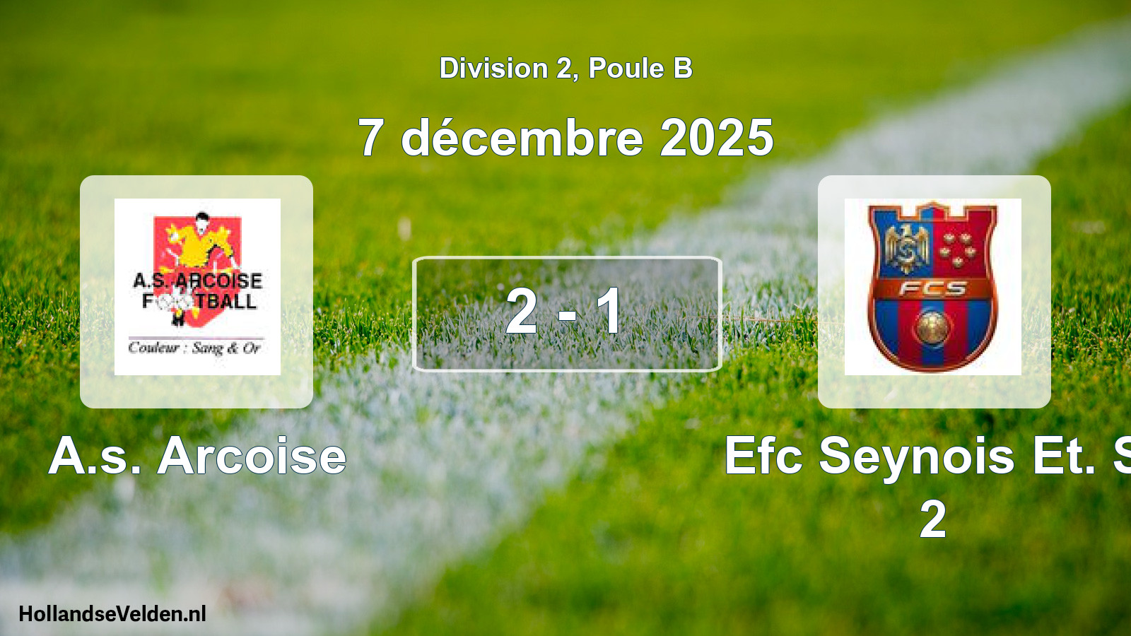 Total number of matches played: A.s. Arcoise - Efc Seynois Et. S 2 2 - 1 (7 December 2025)