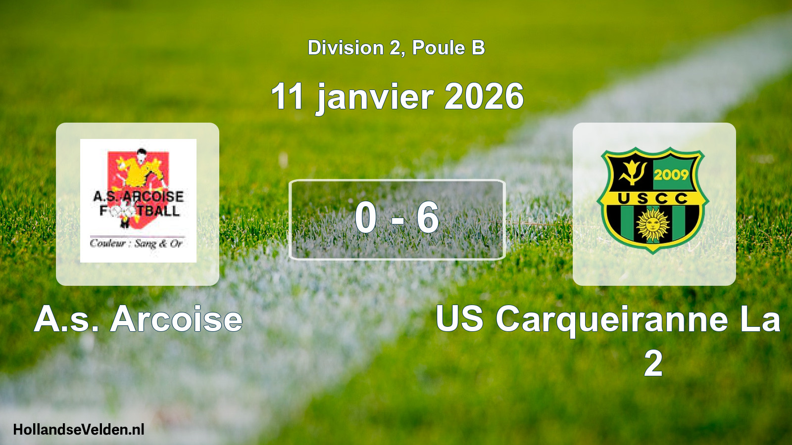 Total number of matches played: A.s. Arcoise - US Carqueiranne La Crau 2 0 - 6 (11 January 2026)