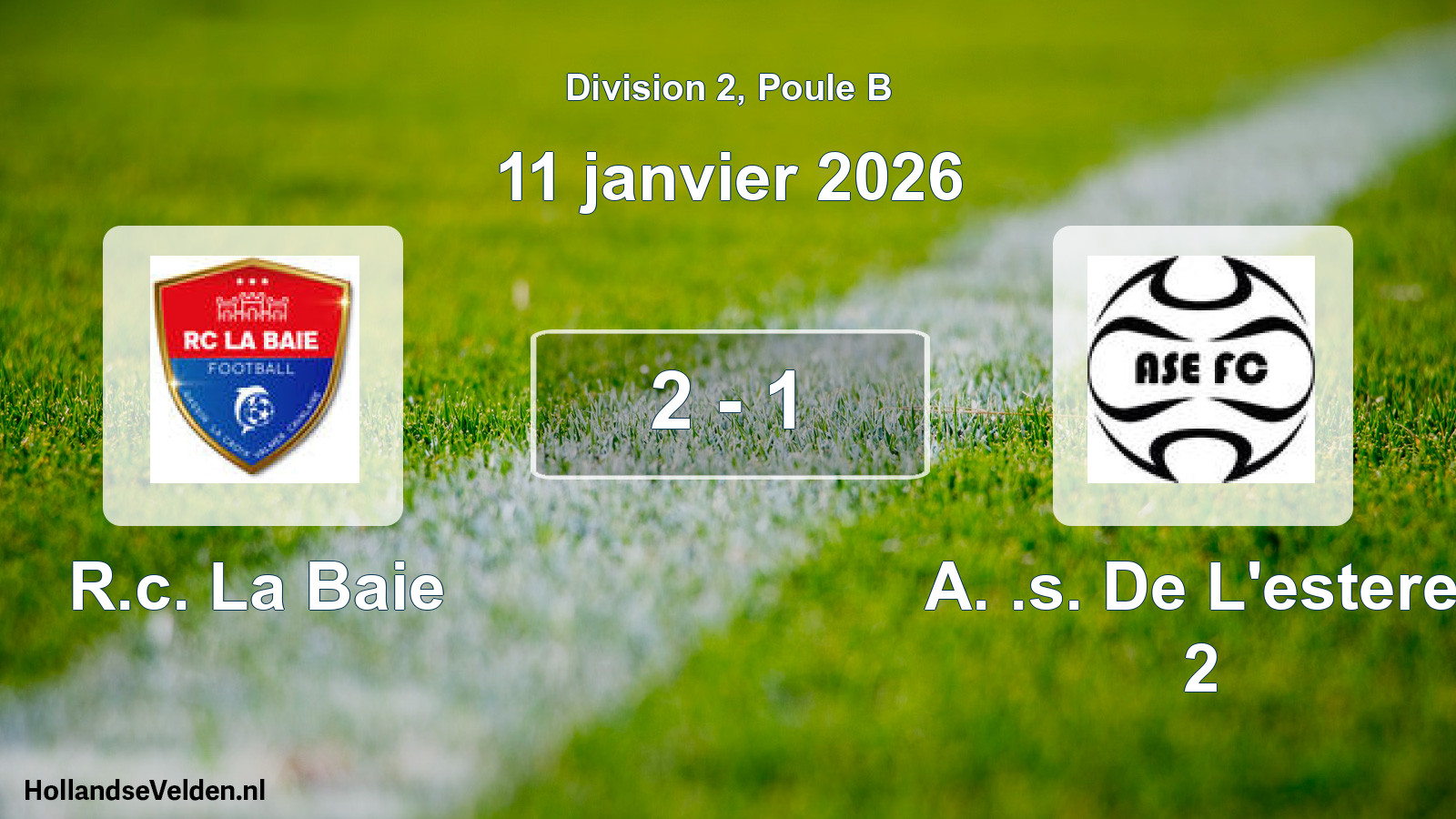Match joué: R.c. La Baie - A. .s. De L'esterel 2 2 - 1 (11 janvier 2026)