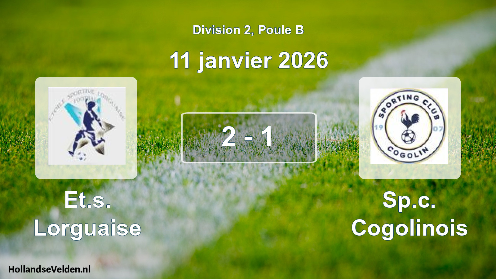 Match joué: Et.s. Lorguaise - Sp.c. Cogolinois 2 - 1 (11 janvier 2026)