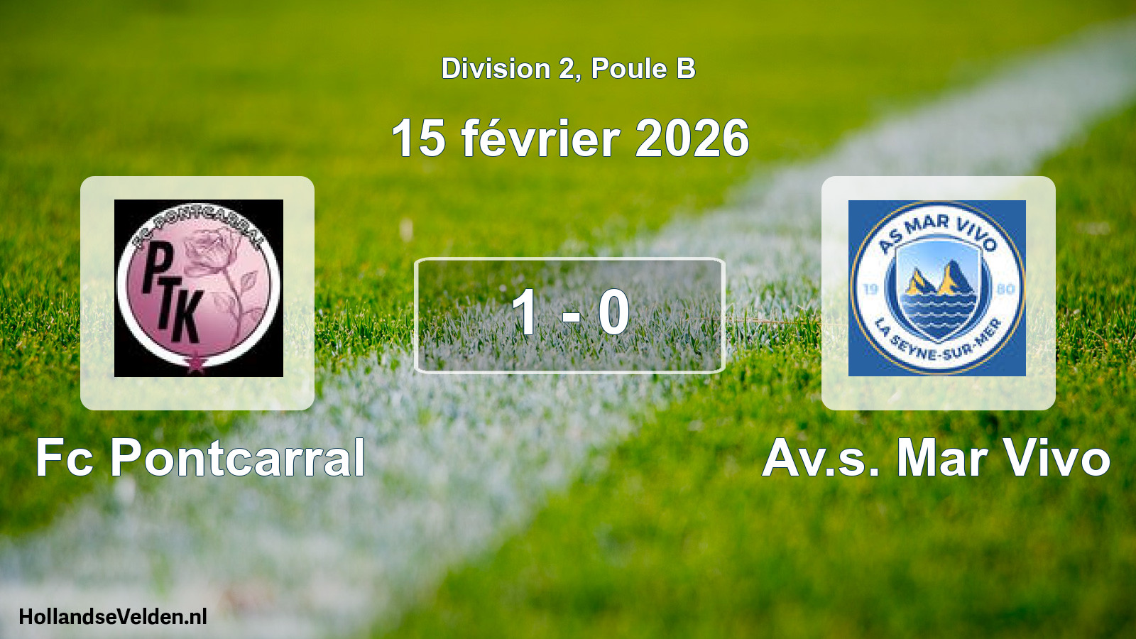 Match joué: Fc Pontcarral - Av.s. Mar Vivo 1 - 0 (15 février 2026)