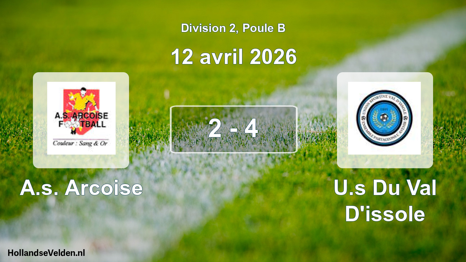 Total number of matches played: A.s. Arcoise - U.s Du Val D'issole 2 - 4 (12 April 2026)