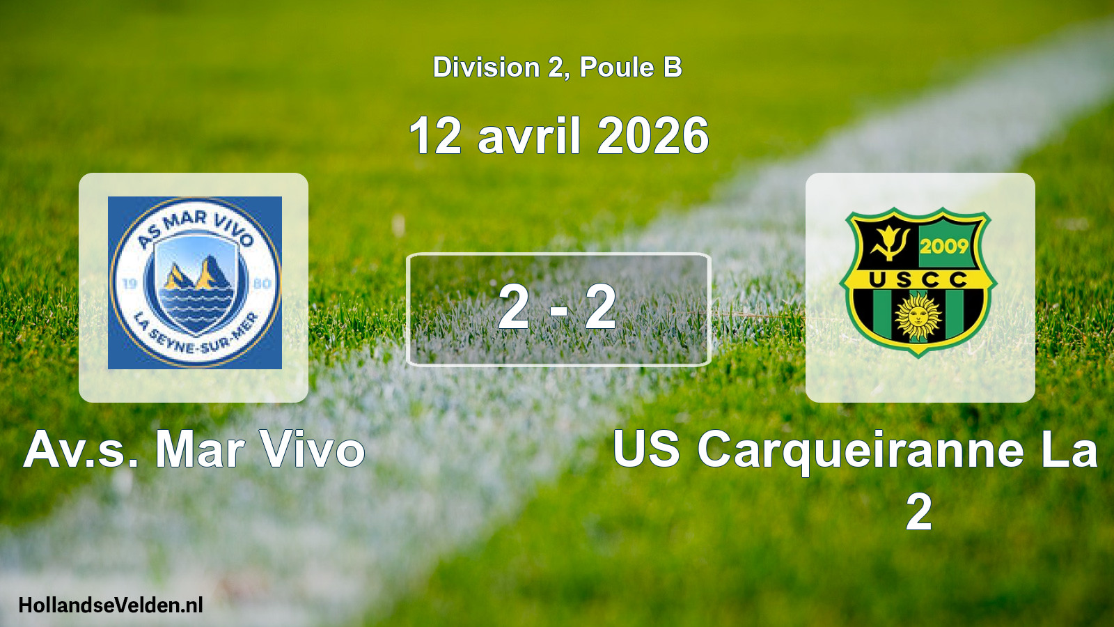 Total number of matches played: Av.s. Mar Vivo - US Carqueiranne La Crau 2 2 - 2 (12 April 2026)