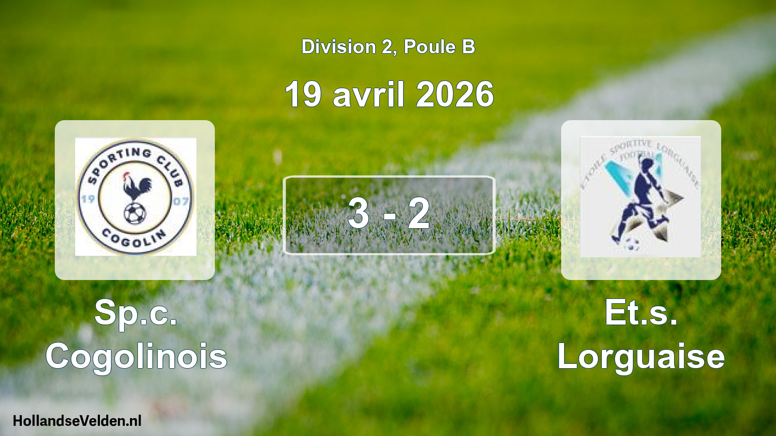 Match joué: Sp.c. Cogolinois - Et.s. Lorguaise 3 - 2 (19 avril 2026)