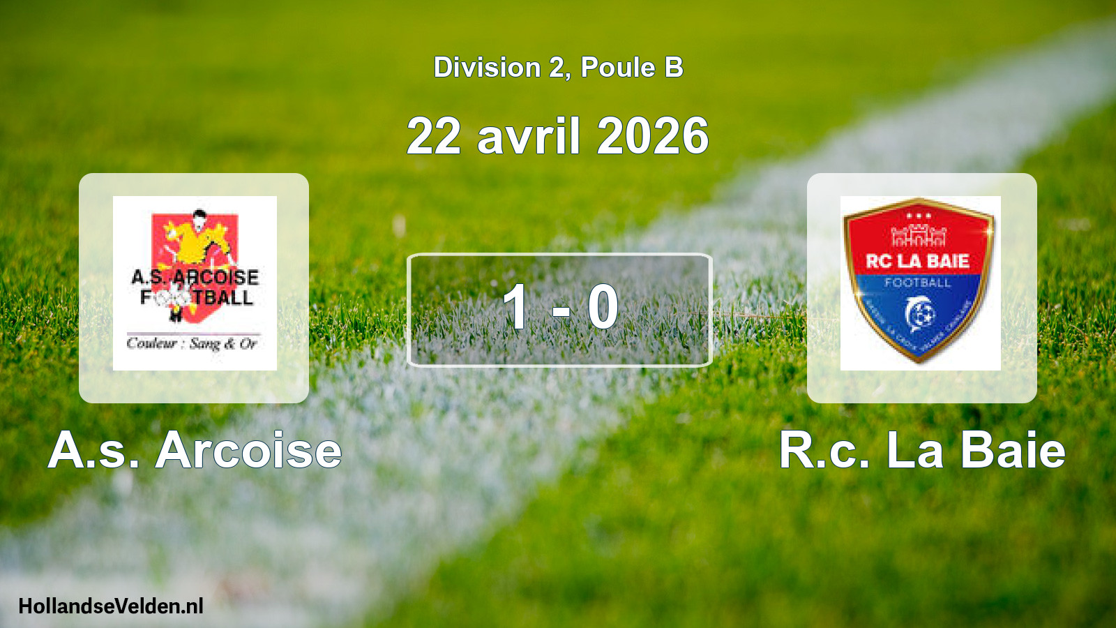 Match joué: A.s. Arcoise - R.c. La Baie 1 - 0 (22 avril 2026)