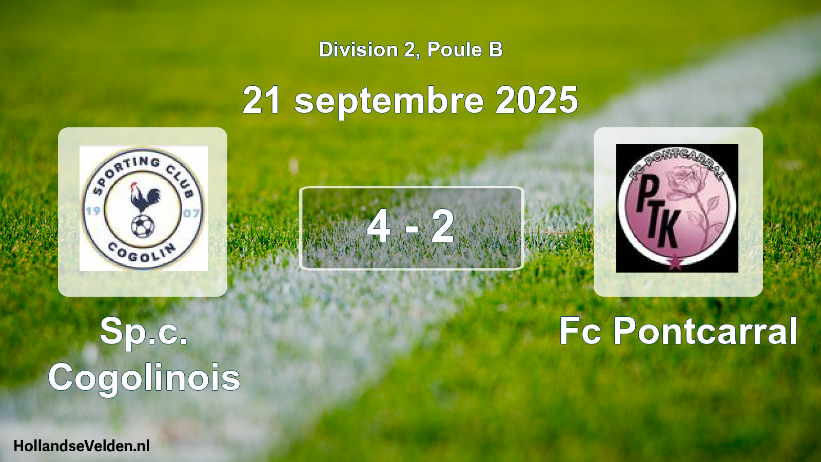 Match joué: Sp.c. Cogolinois - Fc Pontcarral 4 - 2 (21 septembre 2025)