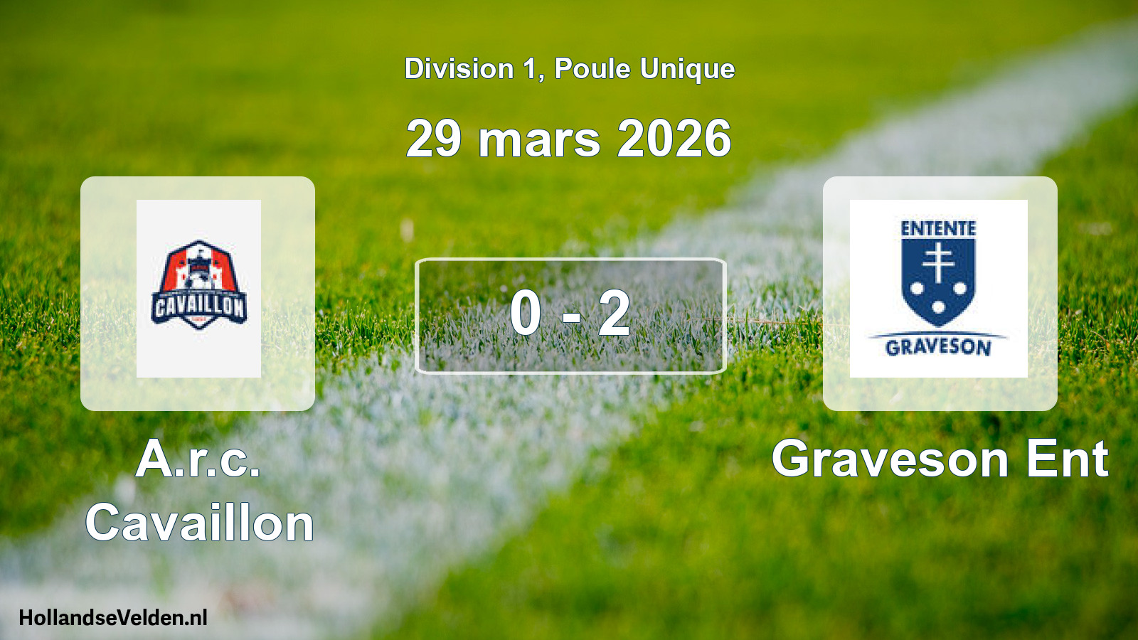 Match joué: A.r.c. Cavaillon - Graveson Ent 0 - 2 (29 mars 2026)