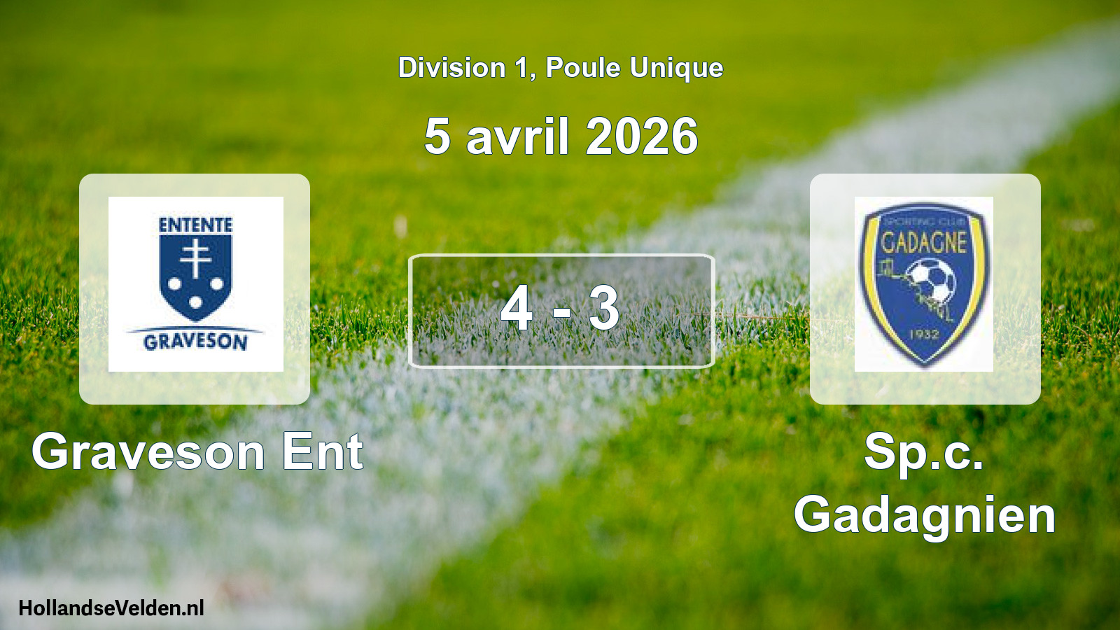 Match joué: Graveson Ent - Sp.c. Gadagnien 4 - 3 (5 avril 2026)