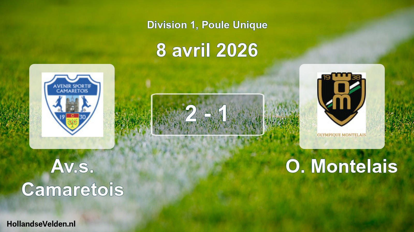 Match joué: Av.s. Camaretois - O. Montelais 2 - 1 (8 avril 2026)