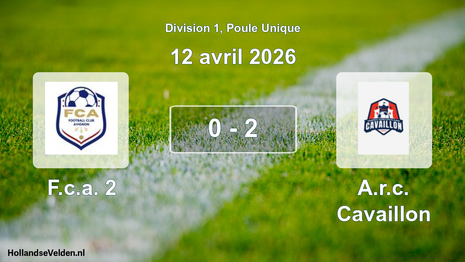 Total number of matches played: F.c.a. 2 - A.r.c. Cavaillon 0 - 2 (12 April 2026)