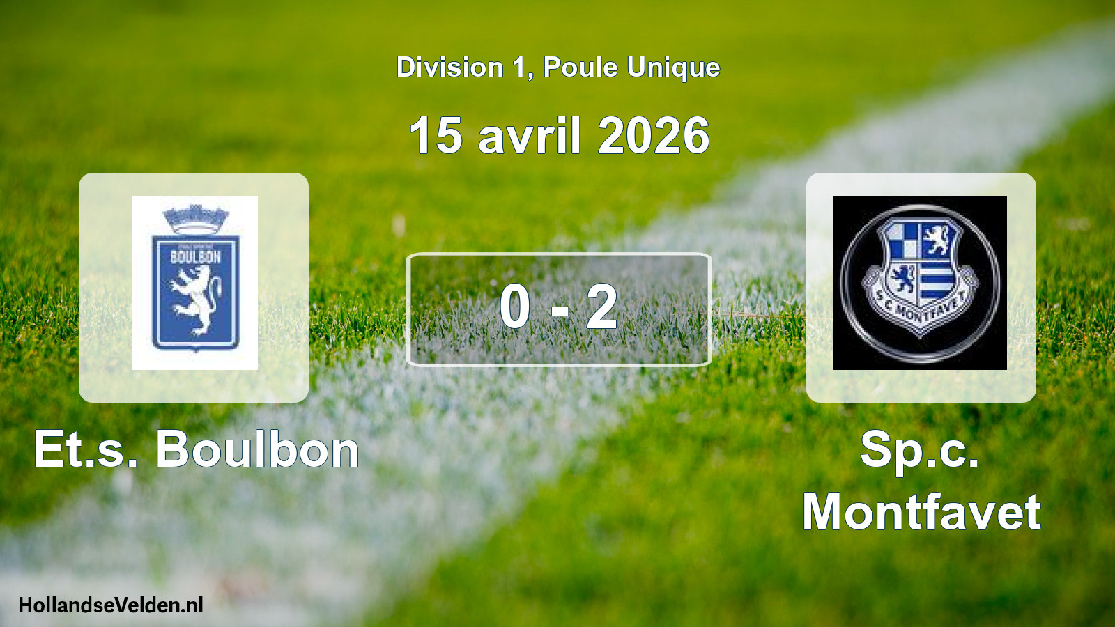 Gespeelde wedstrijd: Et.s. Boulbon - Sp.c. Montfavet 0 - 2 (15 april 2026)