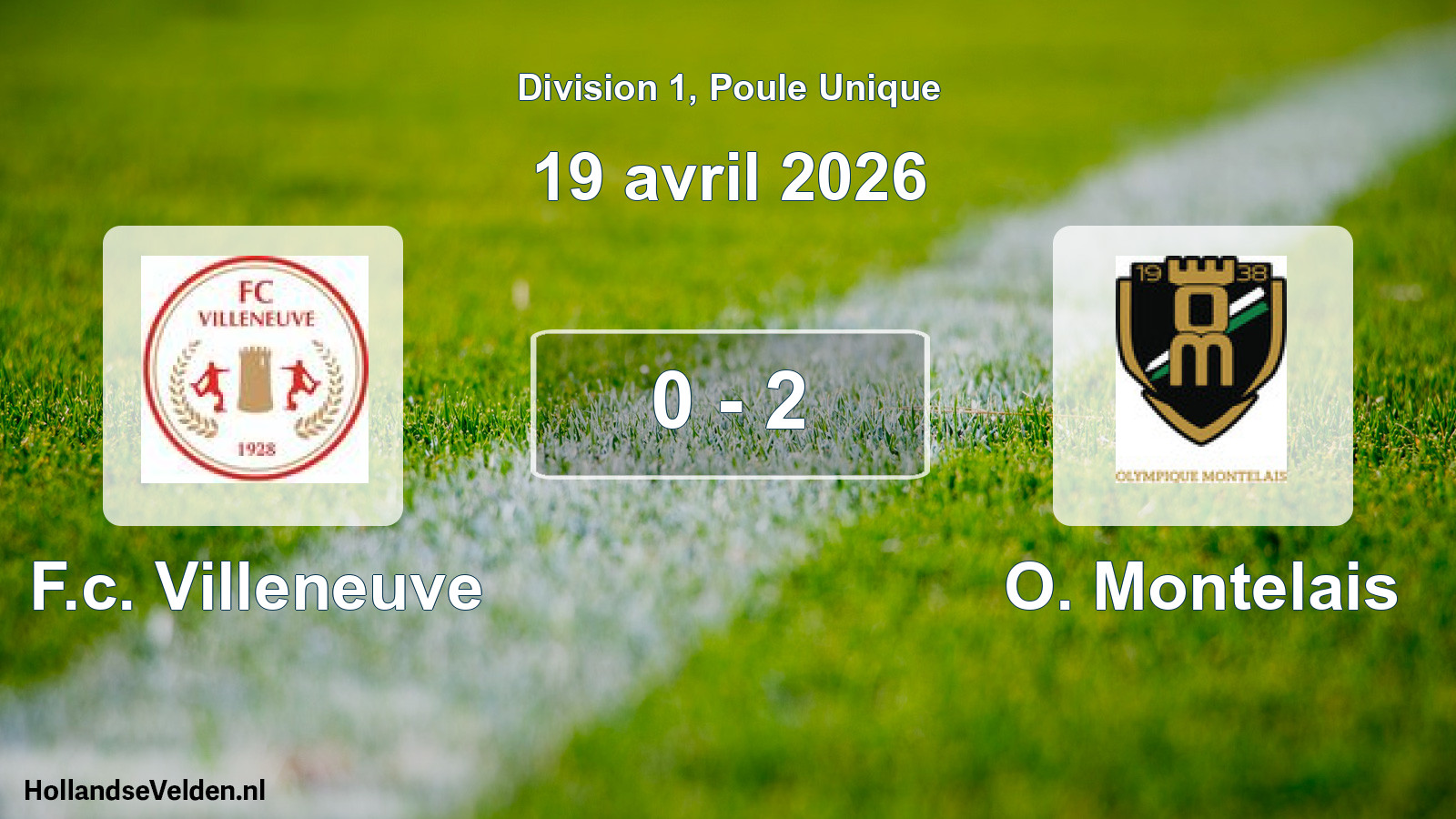 Total number of matches played: F.c. Villeneuve - O. Montelais 0 - 2 (19 April 2026)