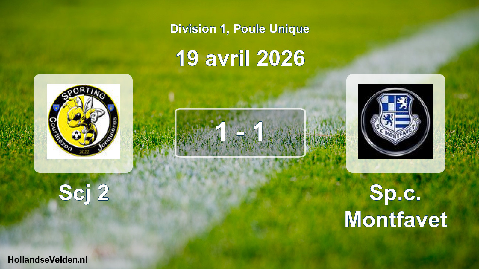 Match joué: Scj 2 - Sp.c. Montfavet 1 - 1 (19 avril 2026)