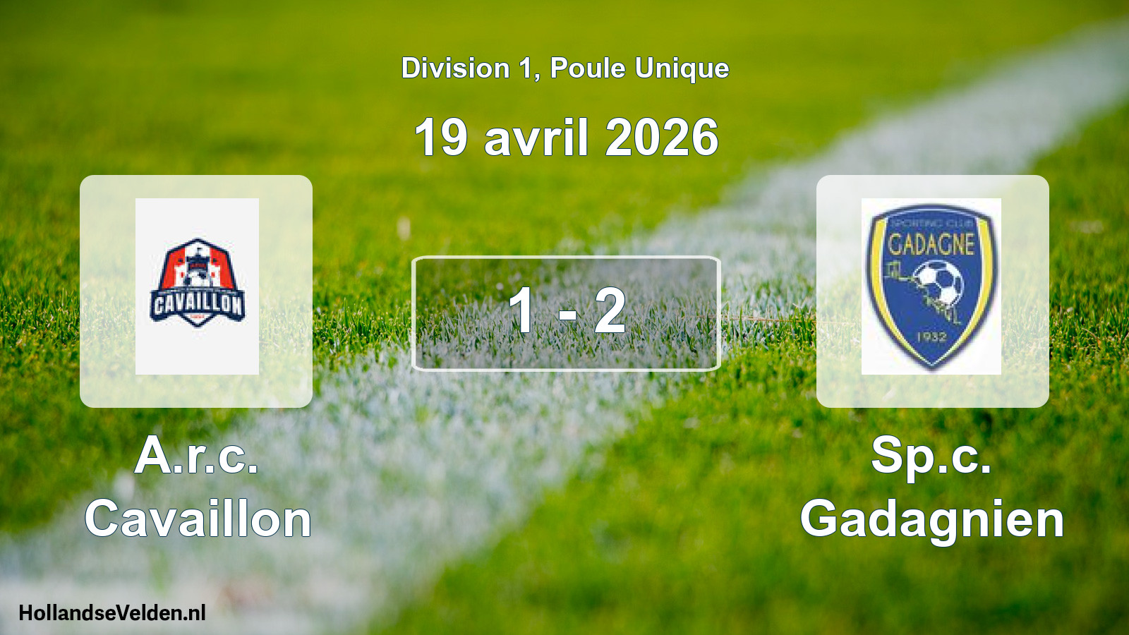 Match joué: A.r.c. Cavaillon - Sp.c. Gadagnien 1 - 2 (19 avril 2026)
