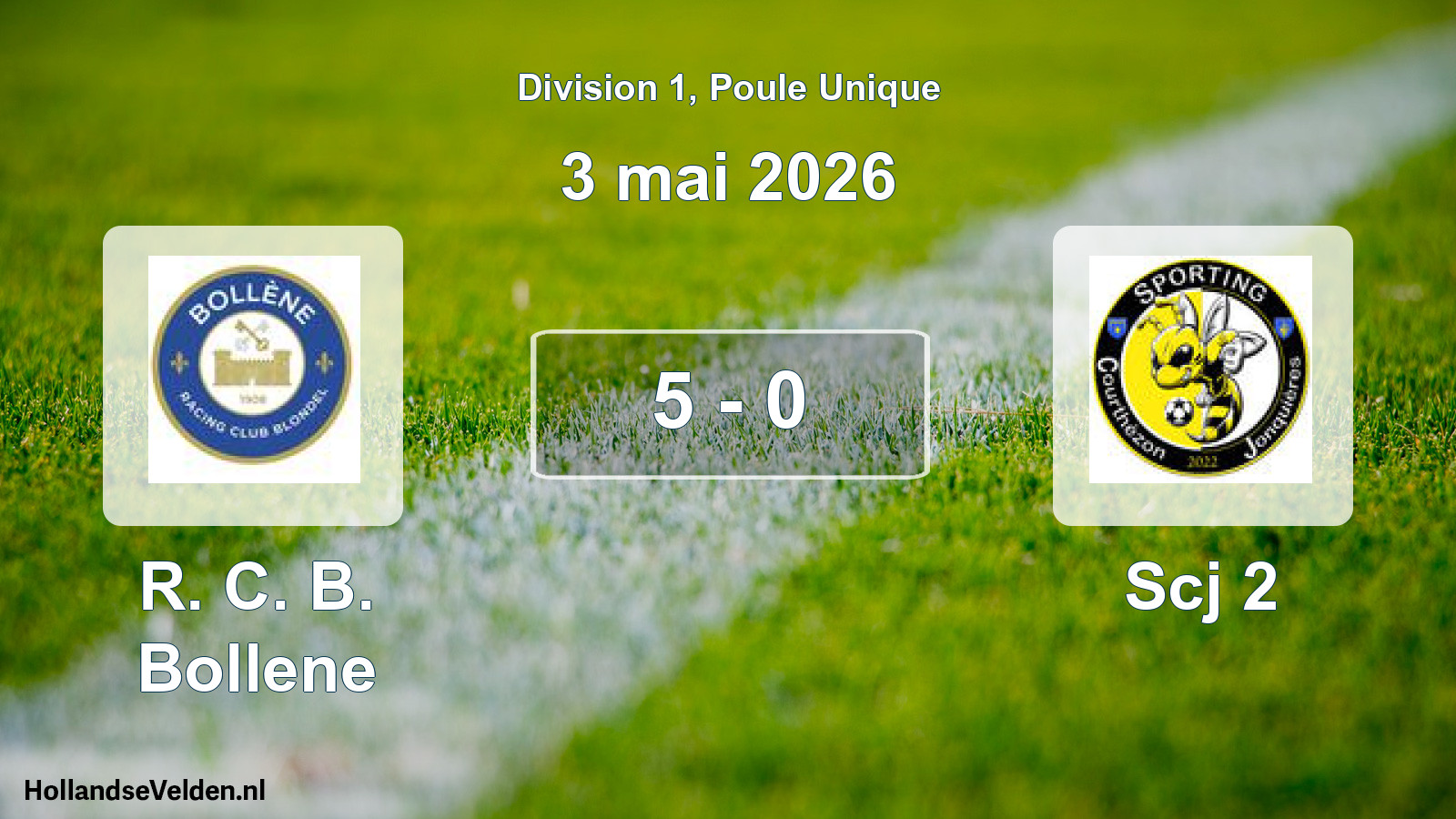 Match joué: R. C. B. Bollene - Scj 2 5 - 0 (3 mai 2026)
