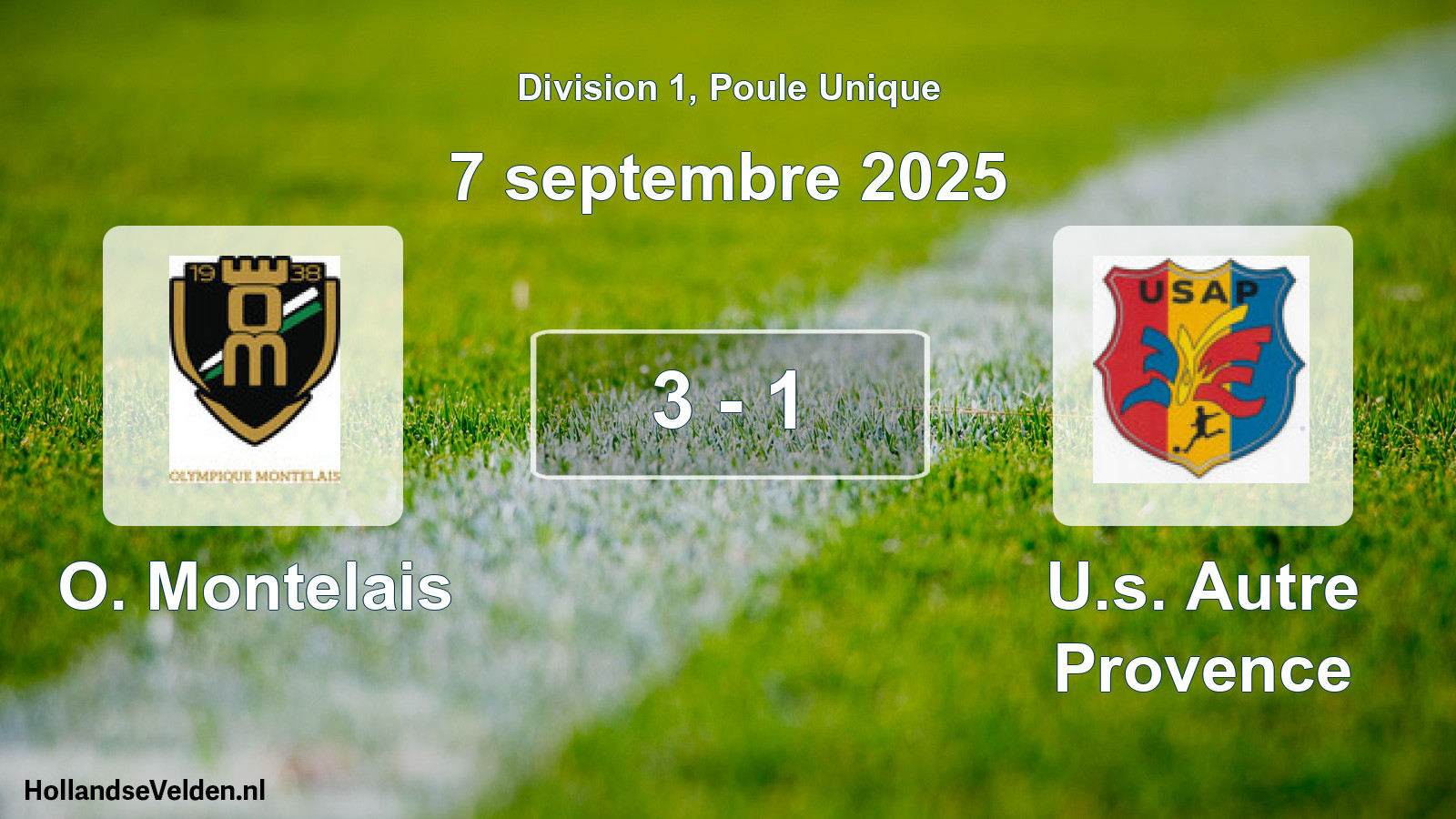 Match joué: O. Montelais - U.s. Autre Provence 3 - 1 (7 septembre 2025)