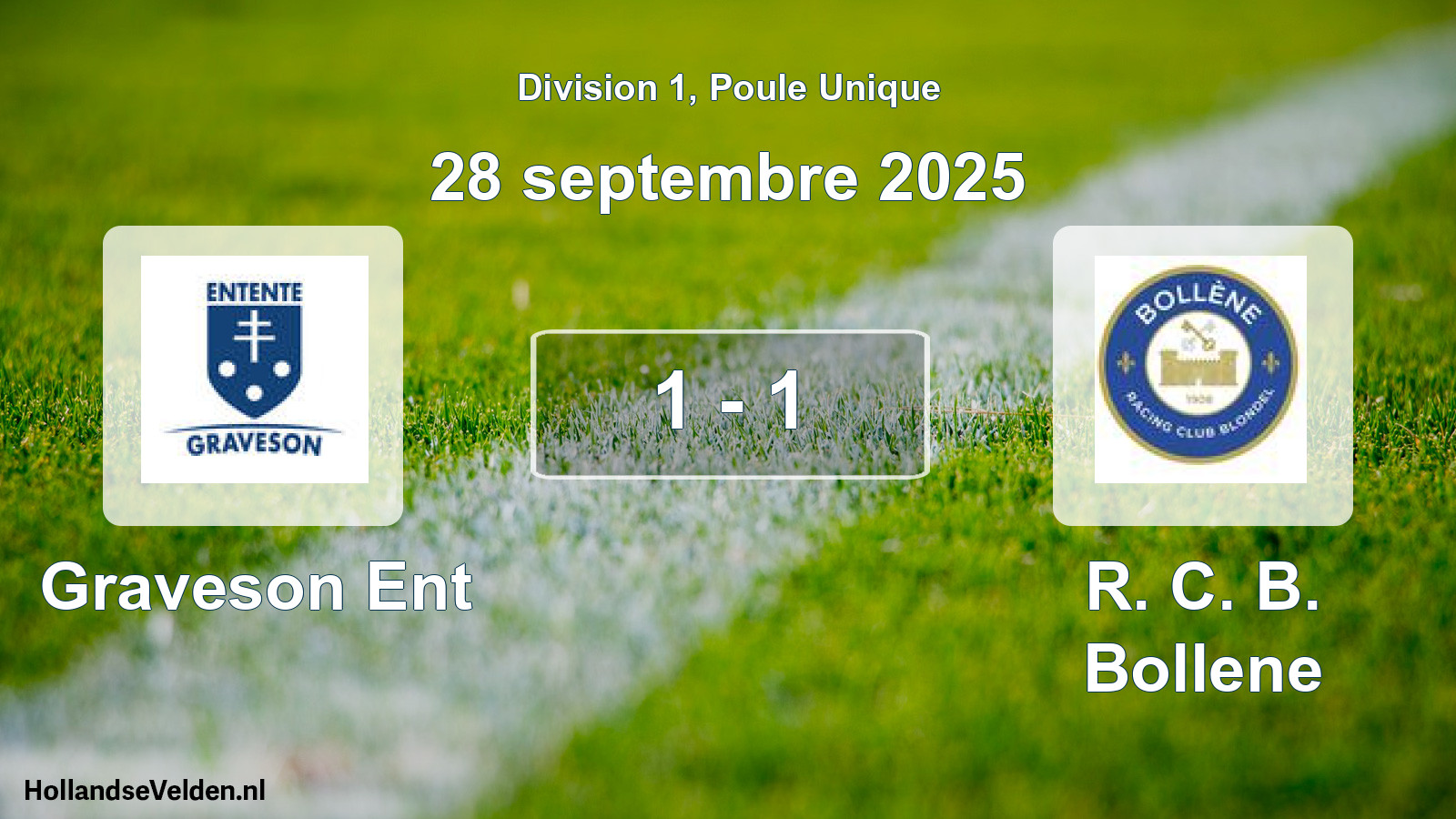 Match joué: Graveson Ent - R. C. B. Bollene 1 - 1 (28 septembre 2025)