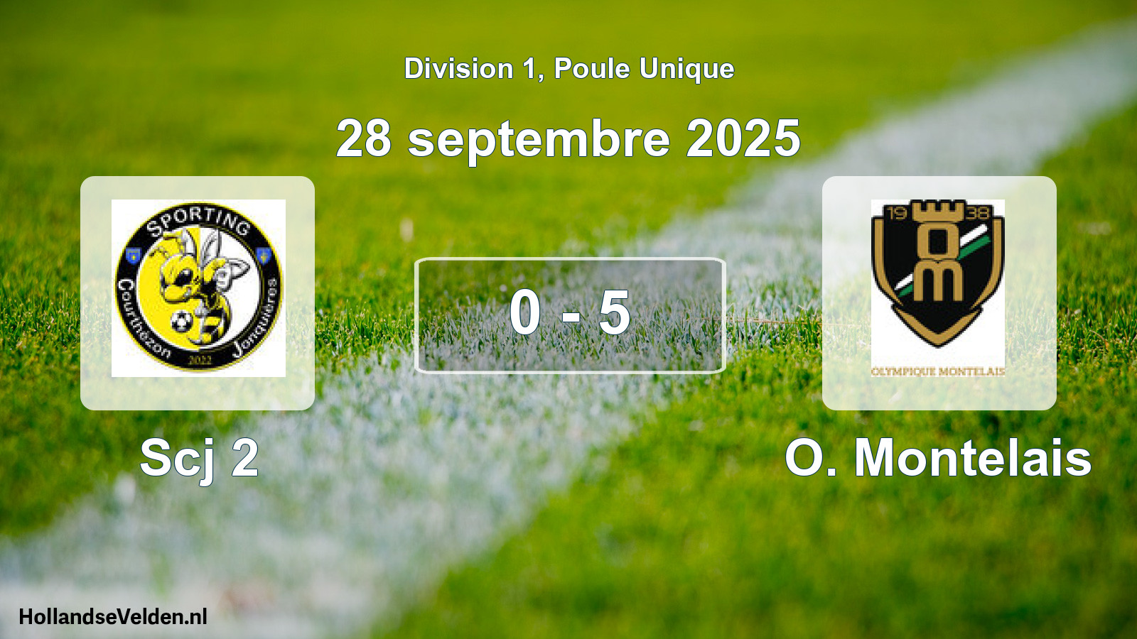 Match joué: Scj 2 - O. Montelais 0 - 5 (28 septembre 2025)