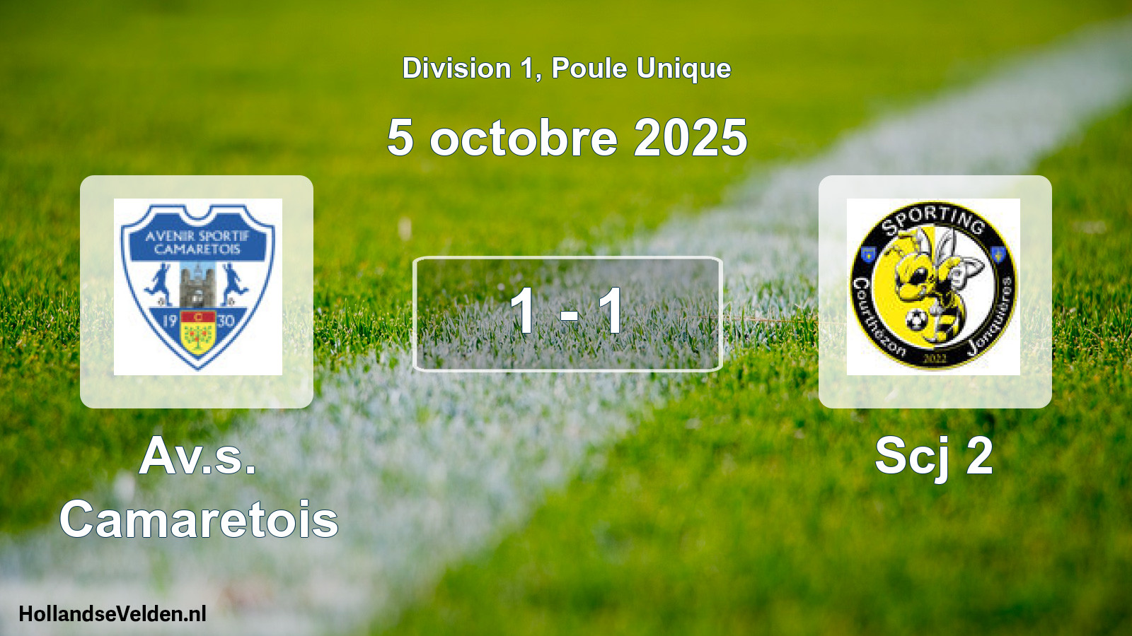 Total number of matches played: Av.s. Camaretois - Scj 2 1 - 1 (5 October 2025)