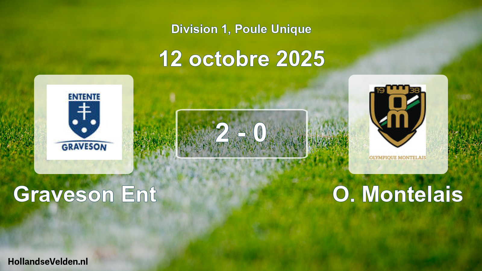 Match joué: Graveson Ent - O. Montelais 2 - 0 (12 octobre 2025)