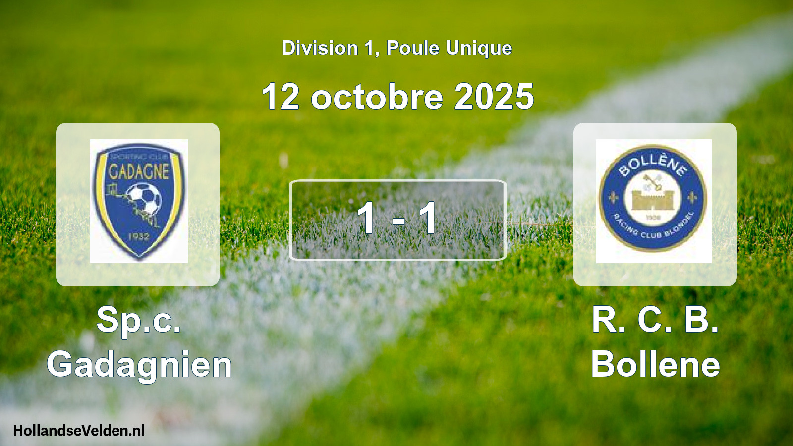 Match joué: Sp.c. Gadagnien - R. C. B. Bollene 1 - 1 (12 octobre 2025)
