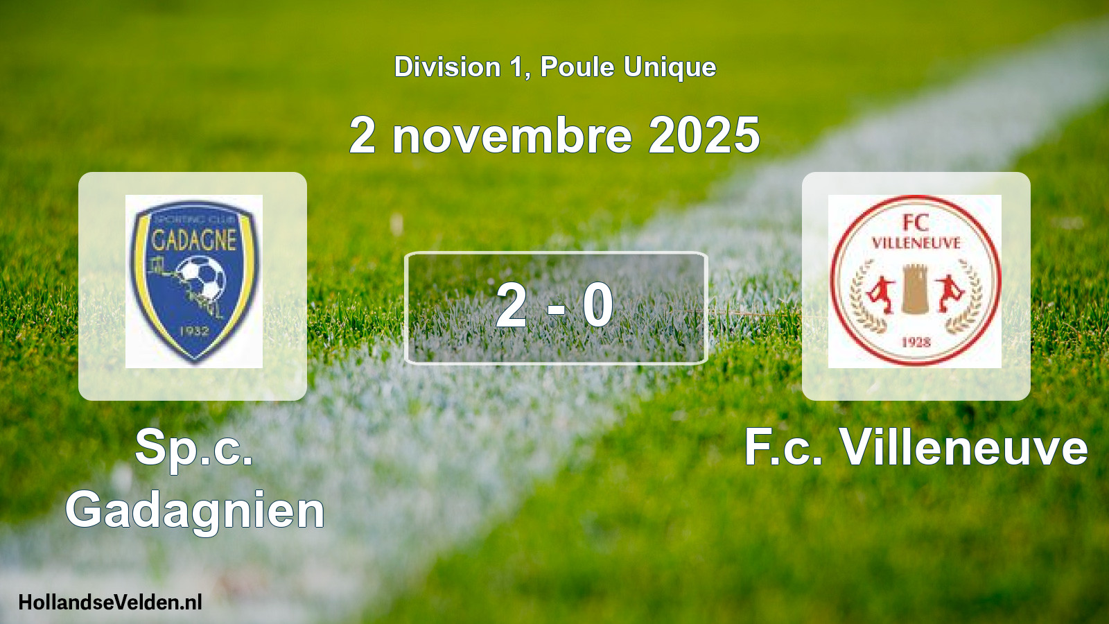 Match joué: Sp.c. Gadagnien - F.c. Villeneuve 2 - 0 (2 novembre 2025)