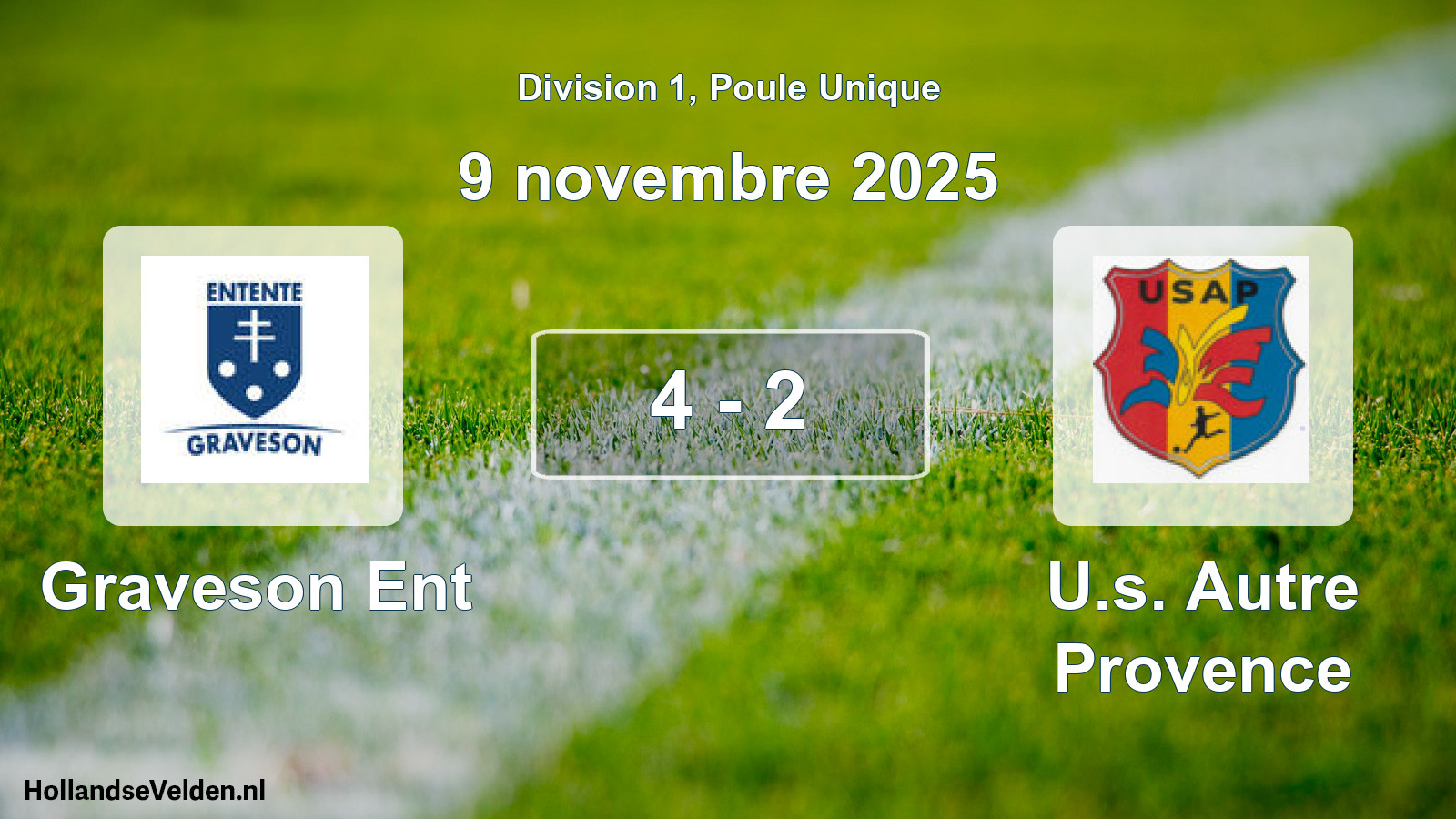 Match joué: Graveson Ent - U.s. Autre Provence 4 - 2 (9 novembre 2025)