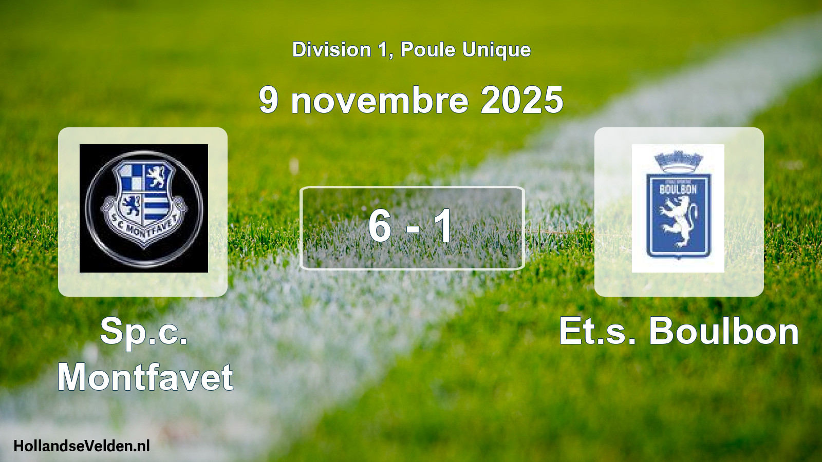 Gespeelde wedstrijd: Sp.c. Montfavet - Et.s. Boulbon 6 - 1 (9 november 2025)