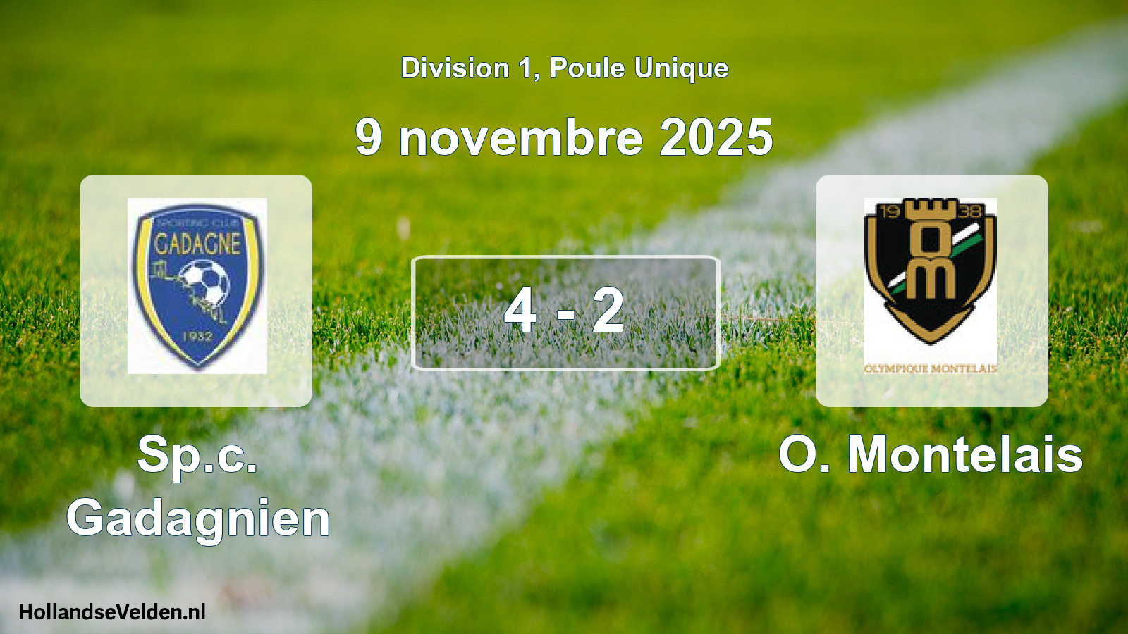 Match joué: Sp.c. Gadagnien - O. Montelais 4 - 2 (9 novembre 2025)