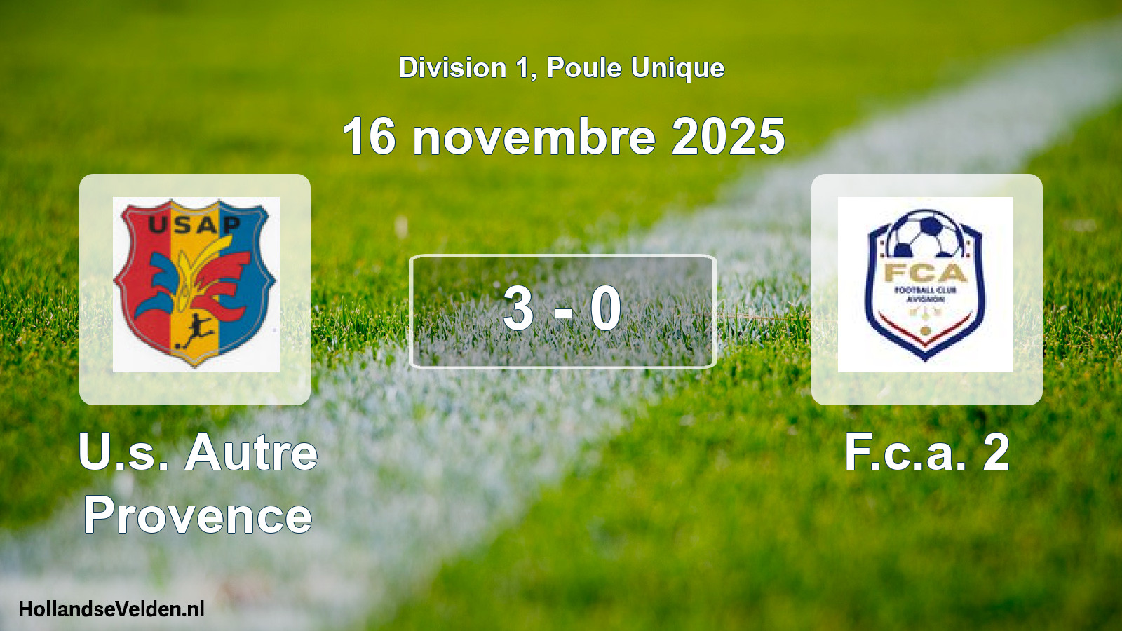 Match joué: U.s. Autre Provence - F.c.a. 2 3 - 0 (16 novembre 2025)