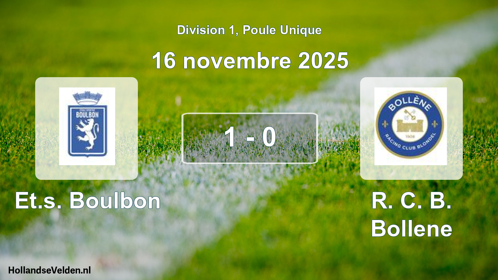 Match joué: Et.s. Boulbon - R. C. B. Bollene 1 - 0 (16 novembre 2025)