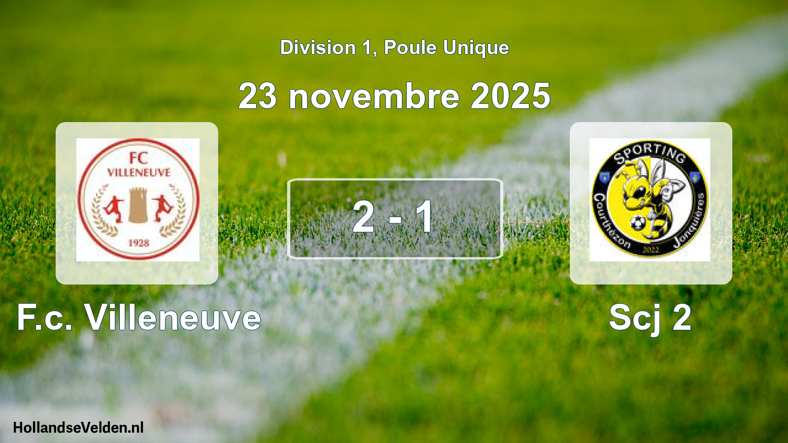 Match joué: F.c. Villeneuve - Scj 2 2 - 1 (23 novembre 2025)
