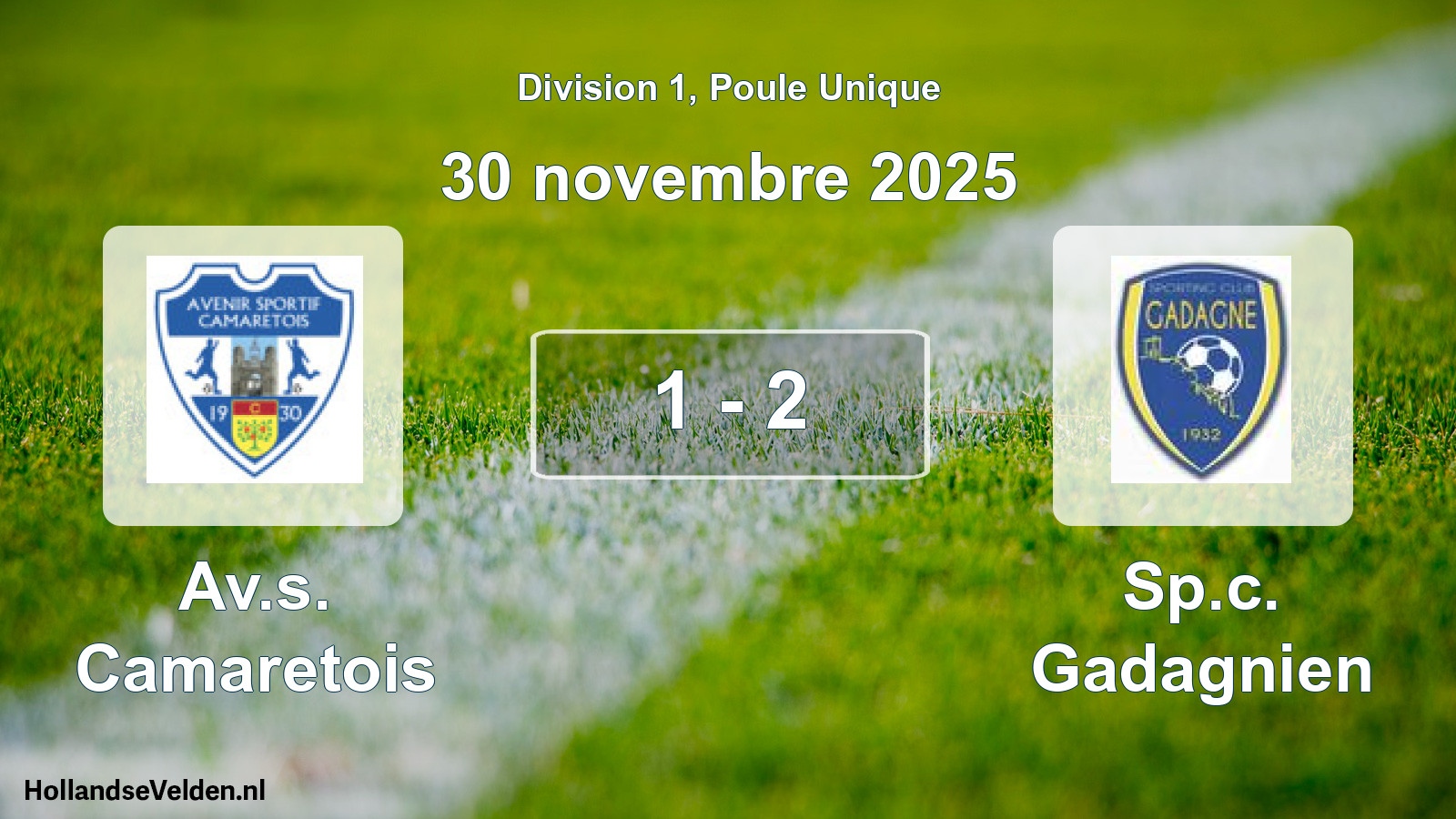Total number of matches played: Av.s. Camaretois - Sp.c. Gadagnien 1 - 2 (30 November 2025)