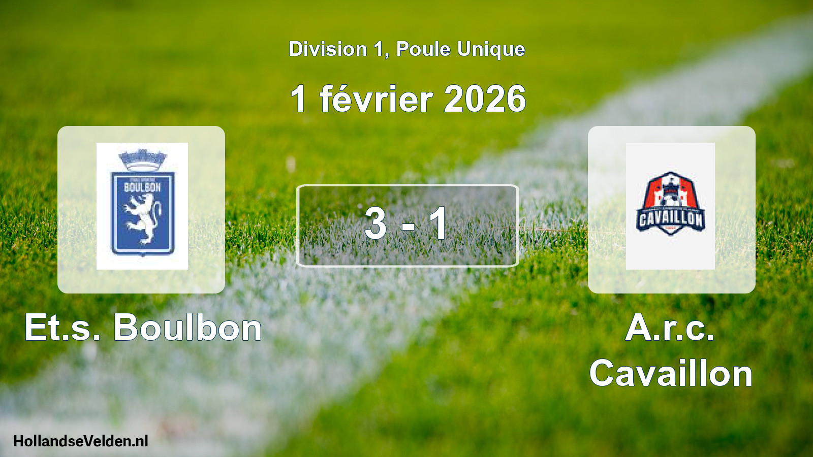 Match joué: Et.s. Boulbon - A.r.c. Cavaillon 3 - 1 (1 février 2026)