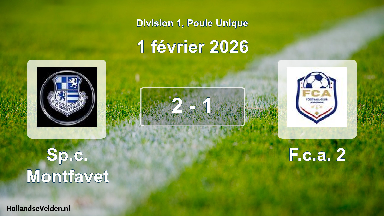 Total number of matches played: Sp.c. Montfavet - F.c.a. 2 2 - 1 (1 February 2026)