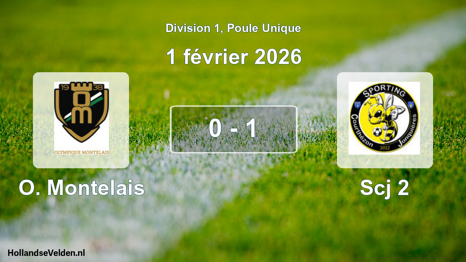Match joué: O. Montelais - Scj 2 0 - 1 (1 février 2026)