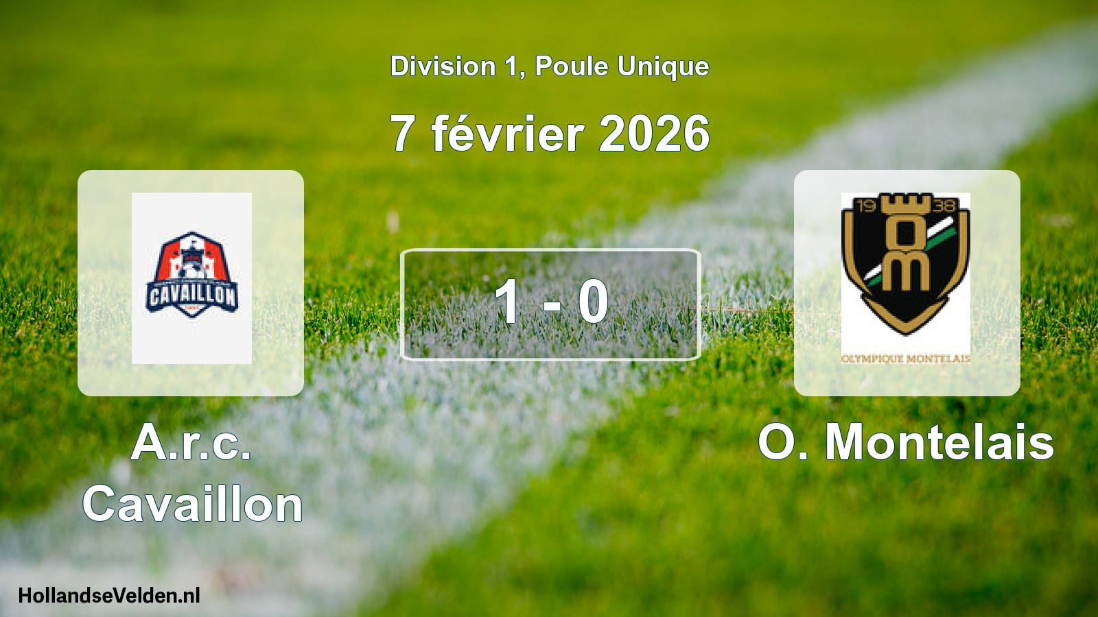 Total number of matches played: A.r.c. Cavaillon - O. Montelais 1 - 0 (7 February 2026)