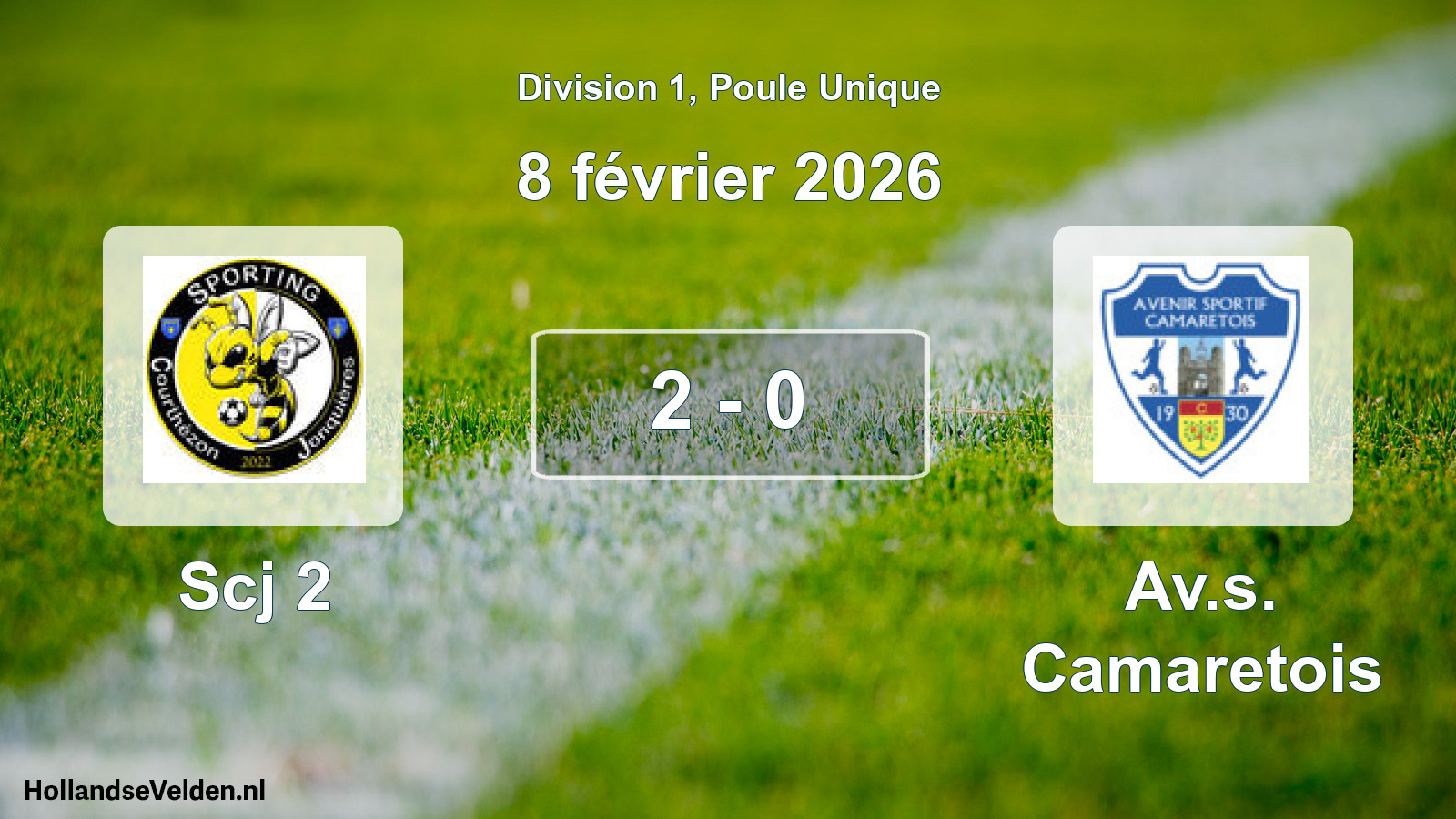 Match joué: Scj 2 - Av.s. Camaretois 2 - 0 (8 février 2026)