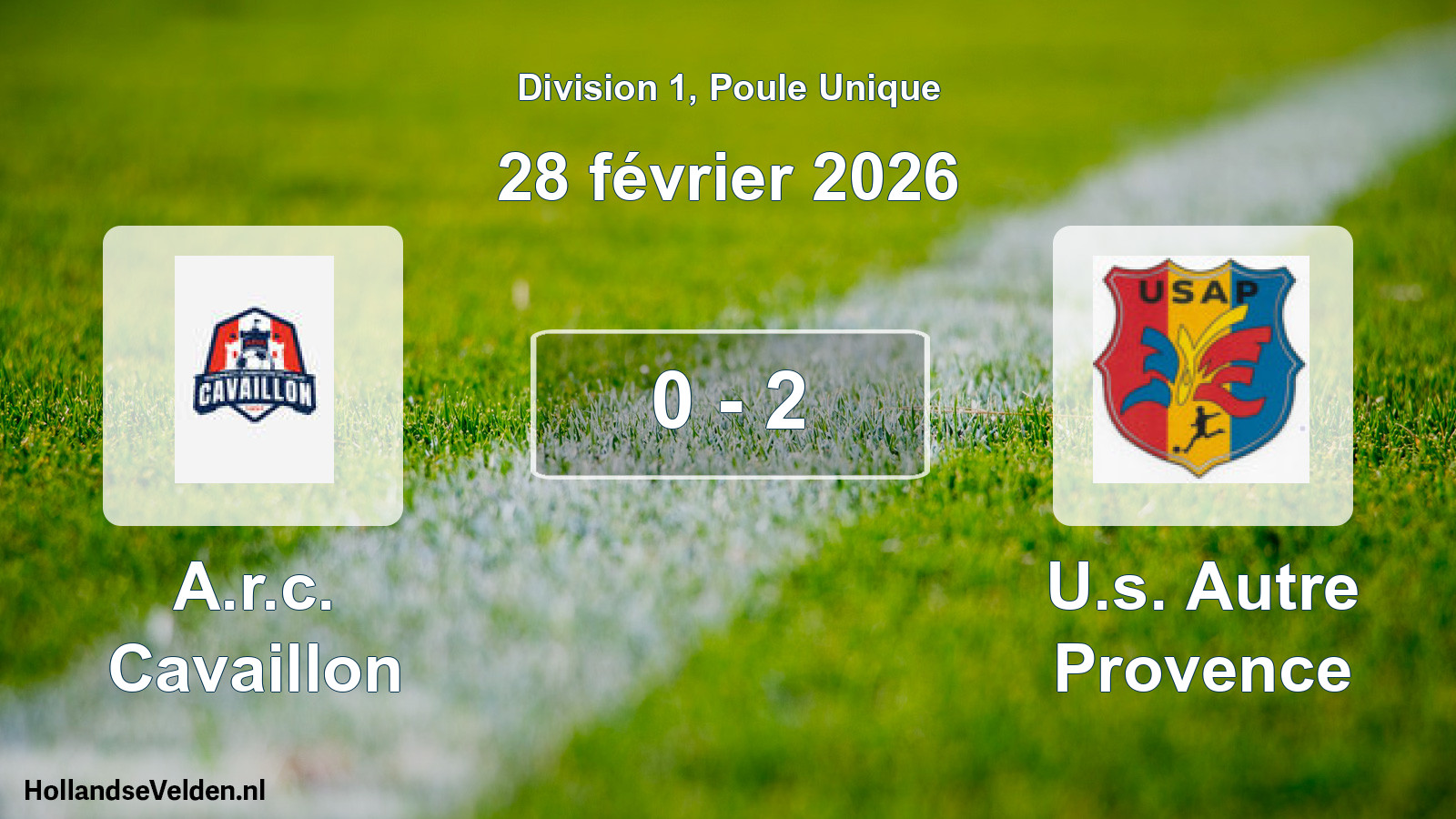 Total number of matches played: A.r.c. Cavaillon - U.s. Autre Provence 0 - 2 (28 February 2026)