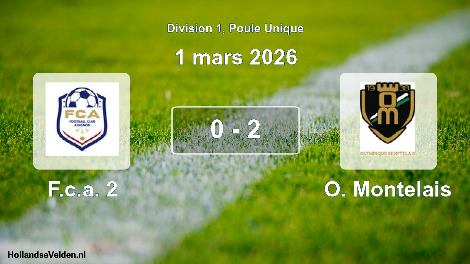 Total number of matches played: F.c.a. 2 - O. Montelais 0 - 2 (1 March 2026)