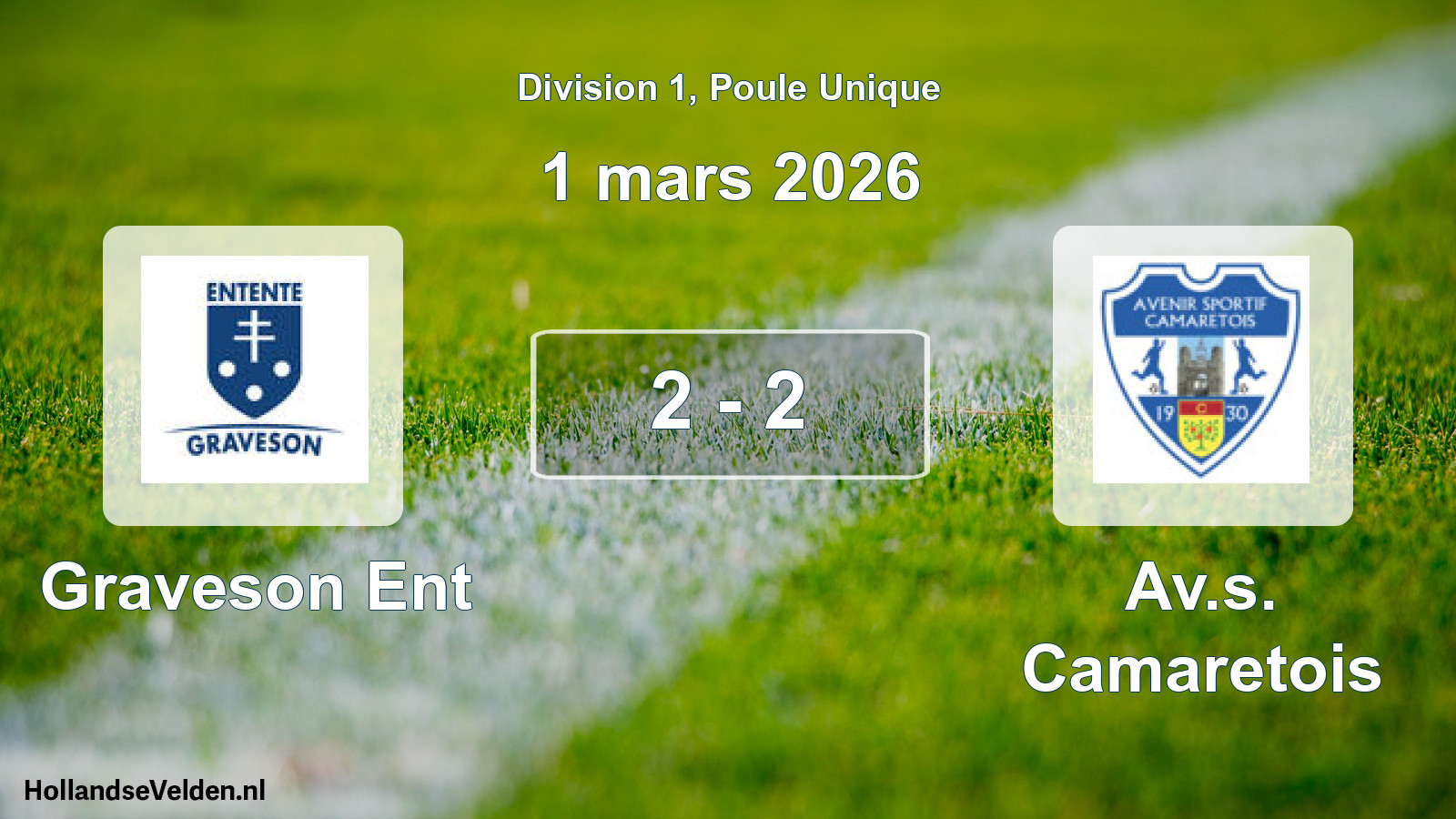 Match joué: Graveson Ent - Av.s. Camaretois 2 - 2 (1 mars 2026)