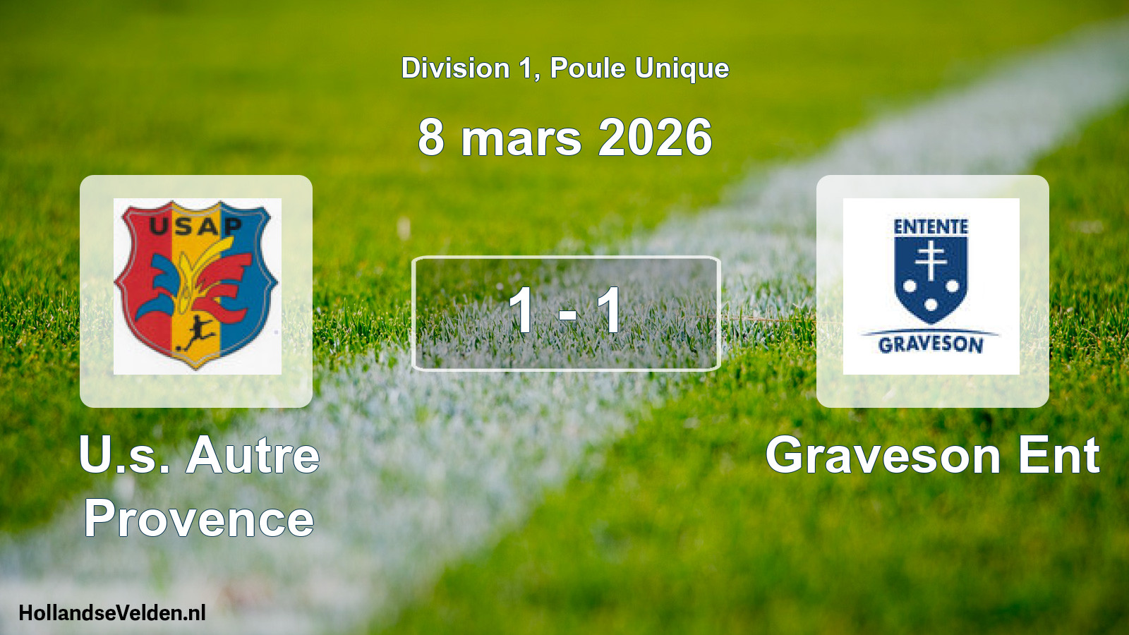 Match joué: U.s. Autre Provence - Graveson Ent 1 - 1 (8 mars 2026)