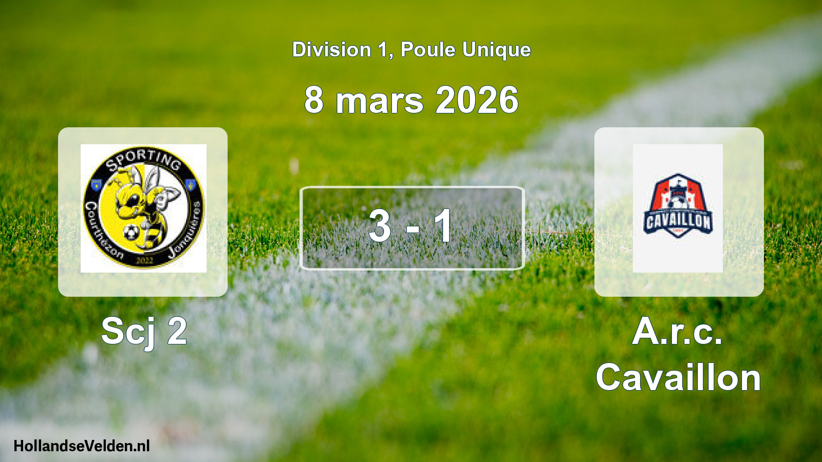 Total number of matches played: Scj 2 - A.r.c. Cavaillon 3 - 1 (8 March 2026)